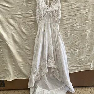 Elegant White High Low Lace Dress